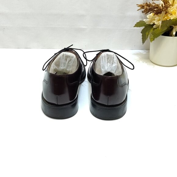 Bostonian Impression Leather Oxford Men 8.5 Leather Sole D/B Width Brown Cap Toe - Picture 6 of 11